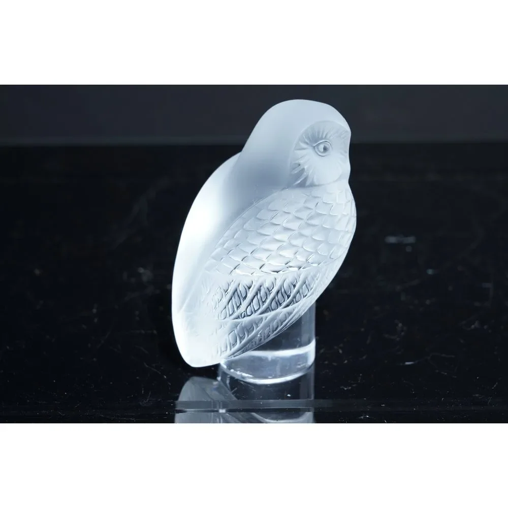 French Lalique Owl Paperweight